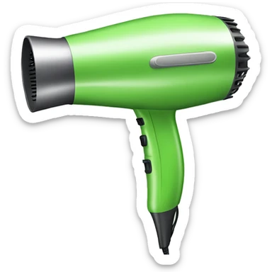 Realistic lime green hair dryer sticker