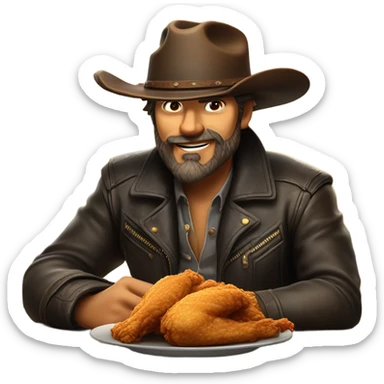 Desperado eating chicken sticker