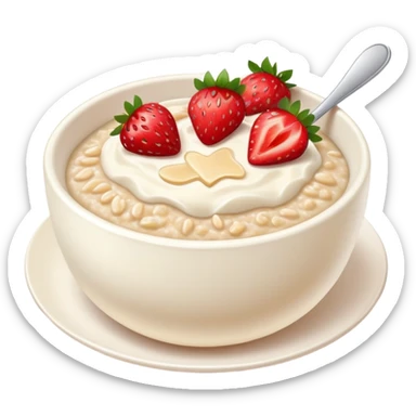 Porridge with strawberries aesthetic  sticker