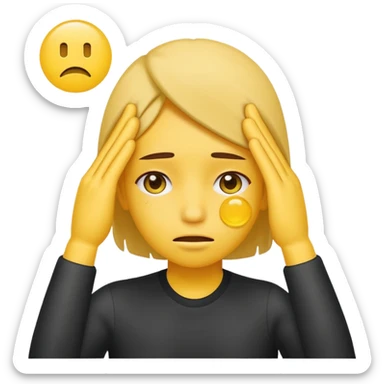 Wiping sweat off forehead yellow circle emoji face sticker