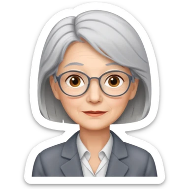 72-year-old professional woman, gray hair, office background, professional atmosphere sticker