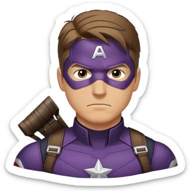 hawkeye clint barton portrait marvel, brown hair from captain america: civil war sticker