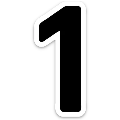 Fill the circle with orange color, keep the number 1 clear and visible, in a solid filled icon style. sticker