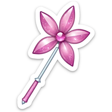 Fairy wand  pink with glitter  sticker
