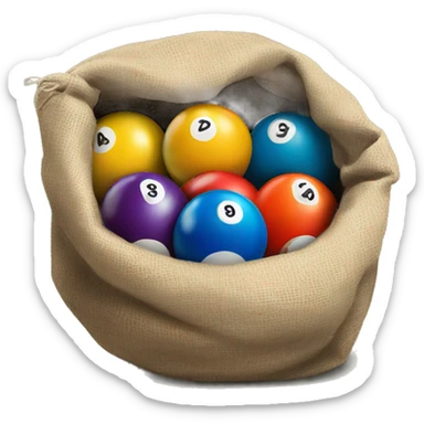 2 pool balls in sack sticker