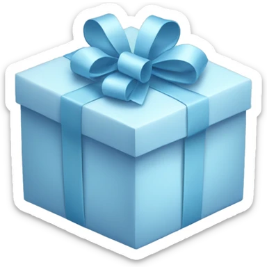 pastel blue gift box sticker