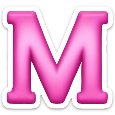 Letter m pink sticker