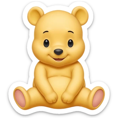 winee the pooh with yellow pastel skin cute and with no body no shirt only the head make itv bsmile sticker