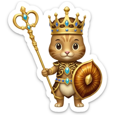royal staff tortiose with scepter in left hand sticker