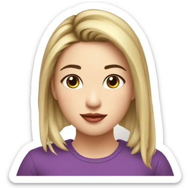 Emoji de chica cabello corto alisado un poco china labios lindos sticker