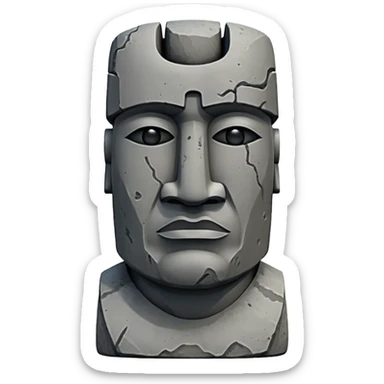 Sigma moai gigachad statue sticker