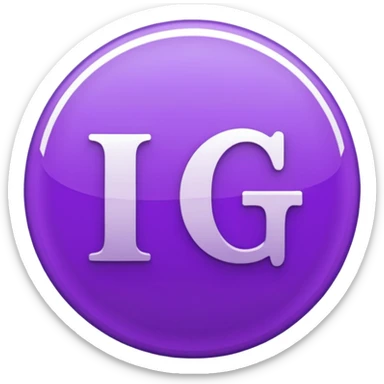 Purple circle 🟣 with letters “iG” sticker