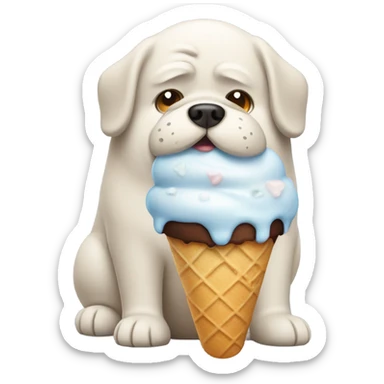 fat dog ice scream sticker