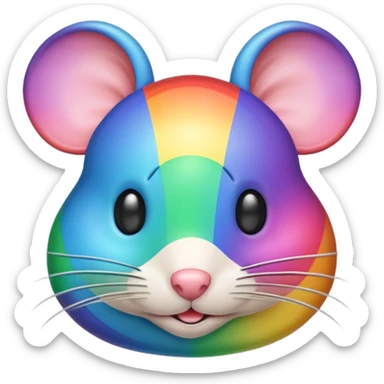 rainbow colored mouse sticker