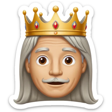 Burger King Crown guy with long grey hair sticker