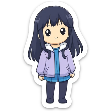 Sawako, anime girl with long black hair sticker