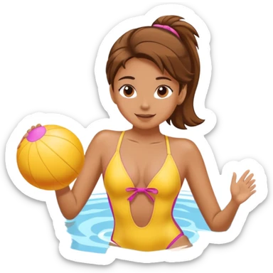 girl in swim in the pool sticker