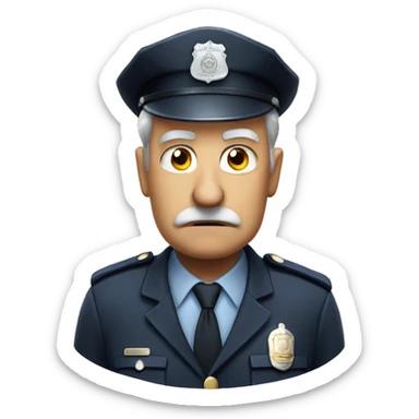 Older man policeman scowl sticker