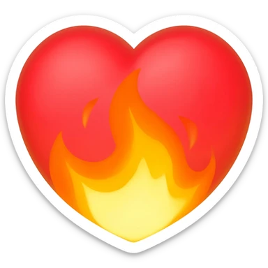 Heart with fire sticker