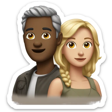 Муж и жена и 2 котика sticker