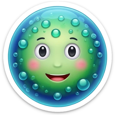 Happy bacteria emoji sticker