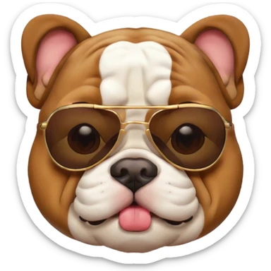 Bulldog with sunglasses  sticker