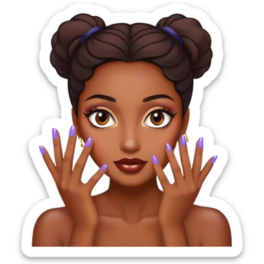 Woman with nails sticker