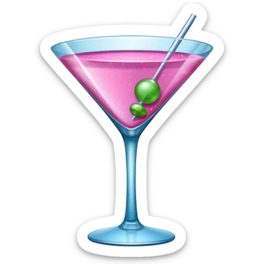 martini pink with glitter sticker