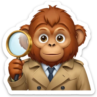 Orangutan detective sticker