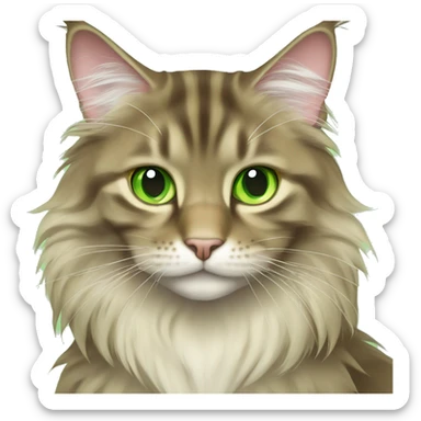 Butter maine coon with green eyes sticker