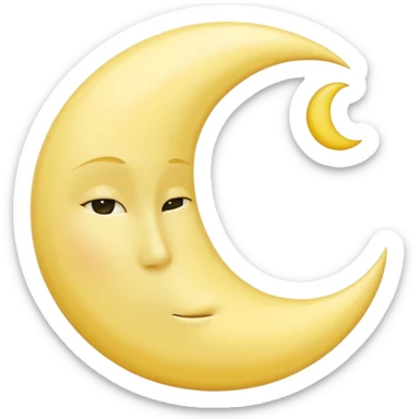 The crescent moon faceless sticker