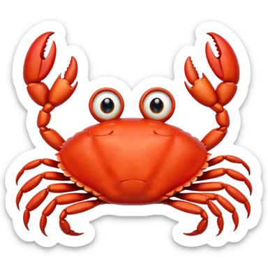 cute crab with big eyes and a smiling face sticker