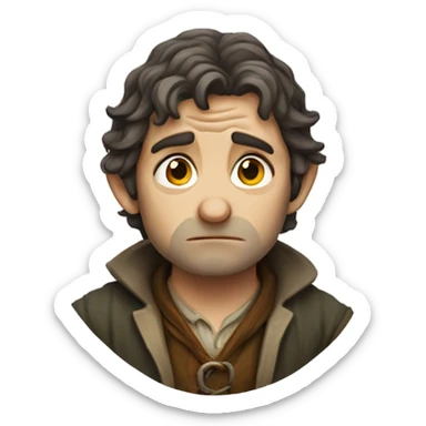 sad hobbit sticker