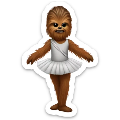Chewbacca wearing a ballet tutu  sticker