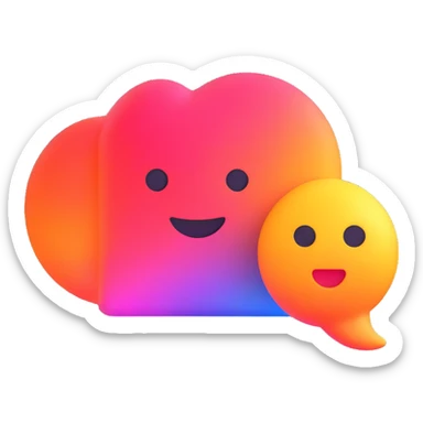 emoji representing an AI chat assistant, inspired by Siri or Gemini logo, modern techy look, glowing gradients, speech bubble or waveform element sticker