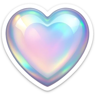 Heart shaped opal gem sticker