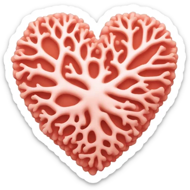 Coral color heart sticker
