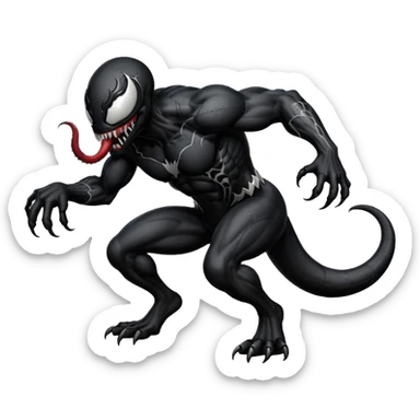 Venom crawling, no chest logo simplified style sticker