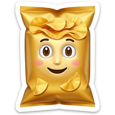  potato chip snacks bag no face sticker