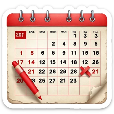 calendar crossed out sticker