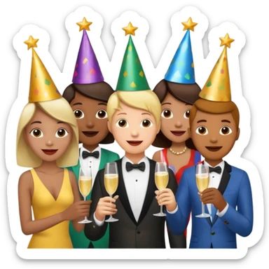 people drink champagne sticker