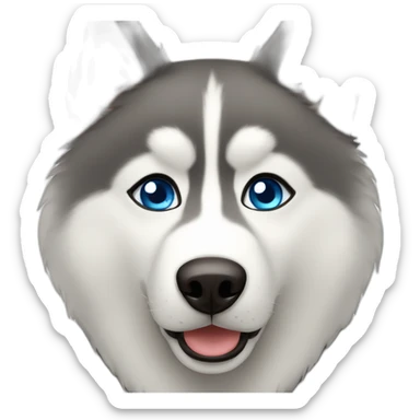 husky with one blue eye and one brown eye sticker