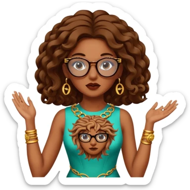 brownie Medusa Versace with glasses  sticker