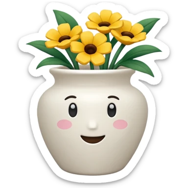 vaso branco sem flores sticker