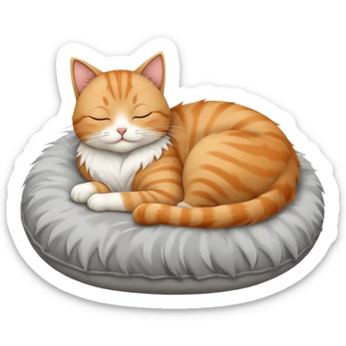 The cat sleeps on the pillow sticker