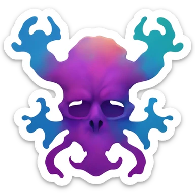 Colorful Rorschach Inkblot 🎨 — A colorful, symmetrical inkblot for a modern twist on classic psychology imagery. sticker