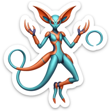 Deoxys-Lunala-Fakémon-hybrid-creature (full body)  sticker