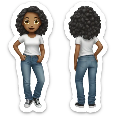 Girl wearing baggy jeans sticker