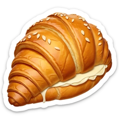 croissant with red coquette sticker