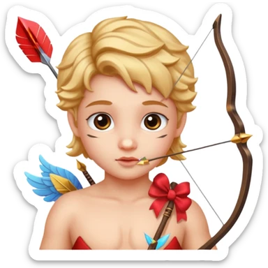 Cupid with bow and arrow sticker